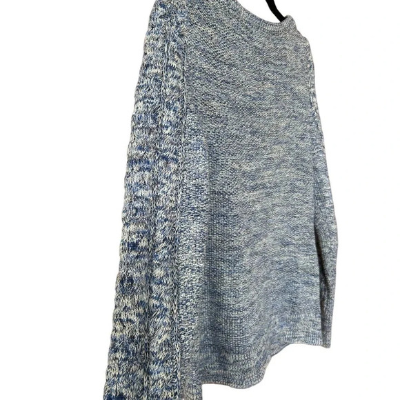 GAP Women's Light Blue & White Marl Cable Knit Crewneck Sweater Size Small - Picture 9 of 9